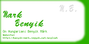 mark benyik business card