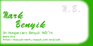 mark benyik business card